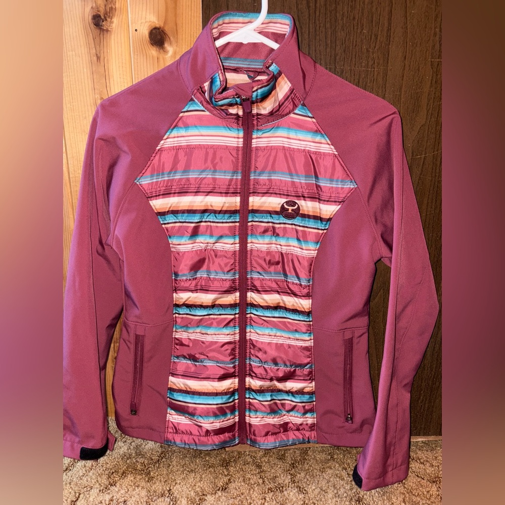 Hooey Women's Mauve Pink Striped Zip Front Jacket